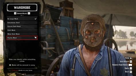 added Man with No Name Vest. . Psycho mask rdr2